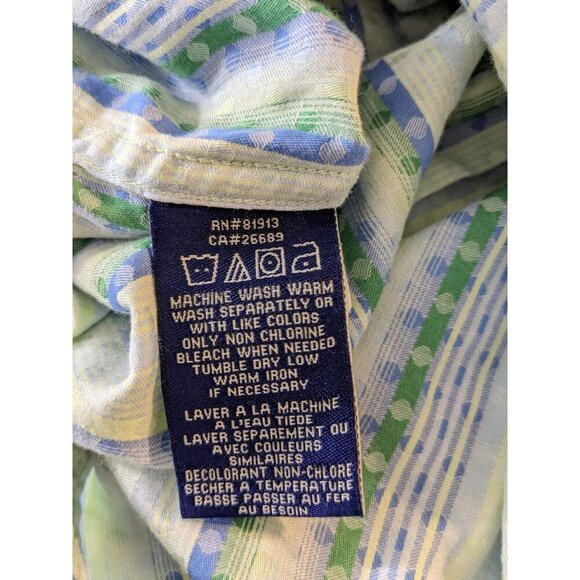 Robert Graham Button Up Shirt Mens L Light Blue Green Polka Dot Stripes Cotton - Picture 11 of 12